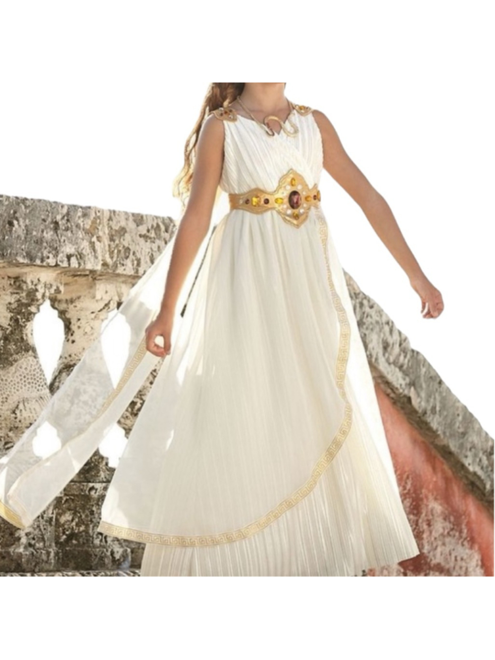 Kids Chasing Fireflies Cleopatra Goddess Princess Cosplay Costume Cream, 10